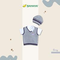 Gambar BANANA Setelan Rompi Rajut Bayi Laki - Laki Bordir Dino + Topi - Biru Muda, S dari BANANA Official Store Kota Administrasi Jakarta Timur 2 Tokopedia