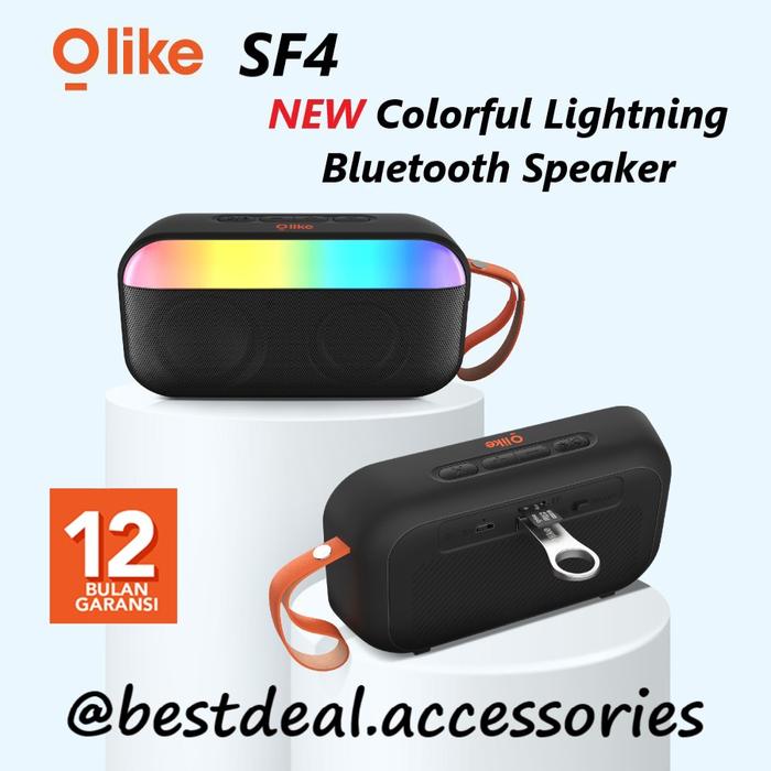 Gambar Olike SF4 Colorful LED Portable Wireless Bluetooth Speaker TWS Mode - Hitam dari bestdeal_NEW Kota Administrasi Jakarta Pusat Tokopedia