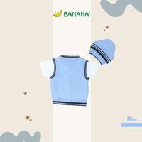 Gambar BANANA Setelan Rompi Rajut Bayi Laki - Laki Bordir Dino + Topi - Biru Muda, S dari BANANA Official Store Kota Administrasi Jakarta Timur 5 Tokopedia