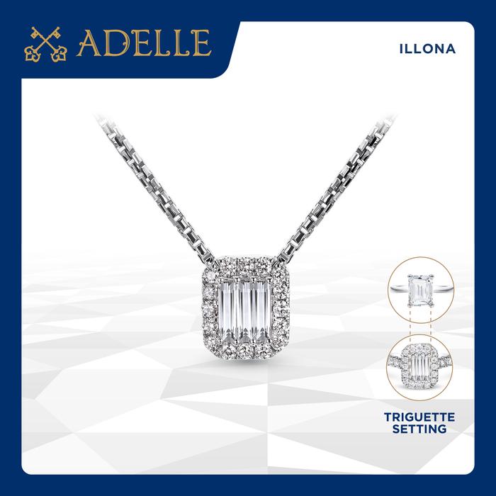 Gambar Kalung Berlian Adelle Jewellery - Illona Necklace - Baguette dari Adelle Jewellery Kota Administrasi Jakarta Utara Tokopedia