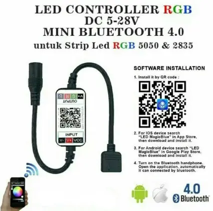 Controller Mini Bluetooth 4.0 DC 12V 5-28V Led Strip RGB 5050 3528 283