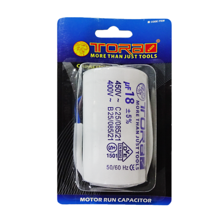 Gambar TORA Kapasitor Bulat 18 Mikro Farad - Round Capasitor Motor Run dari Tora Official Shop Kab. Bandung Tokopedia