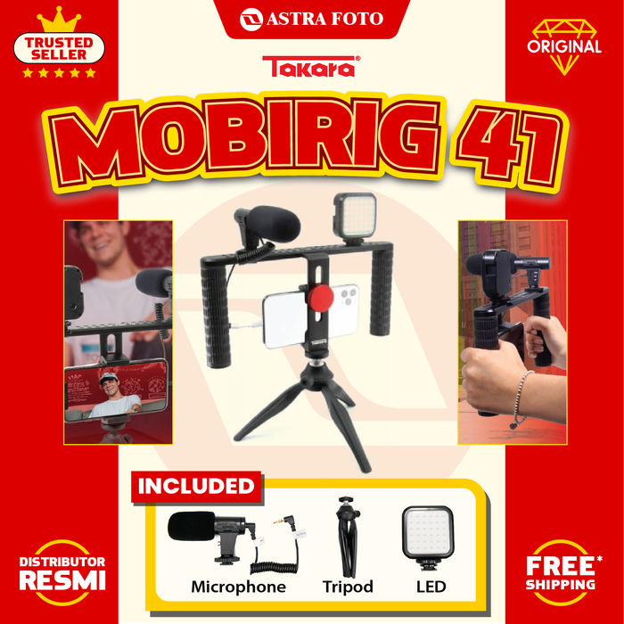 Gambar TAKARA MOBIRIG 41 - VLOGGING KIT - PAKET VLOG HP - FREE 4 IN 1 dari Astra Foto Kota Administrasi Jakarta Pusat Tokopedia