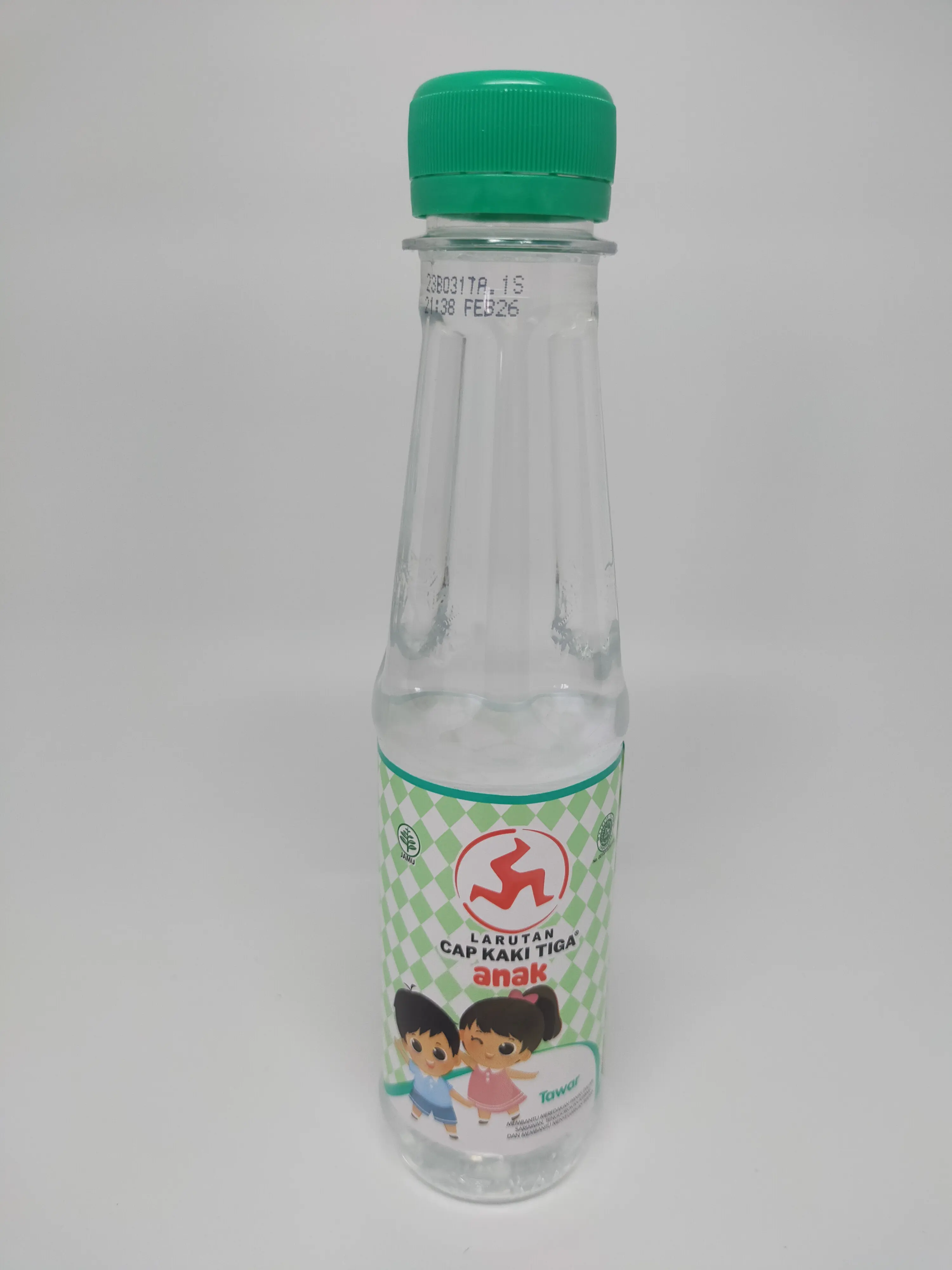 Larutan Cap Kaki Tiga Anak Plain (tawar) 200 ml utk pereda panas dalam