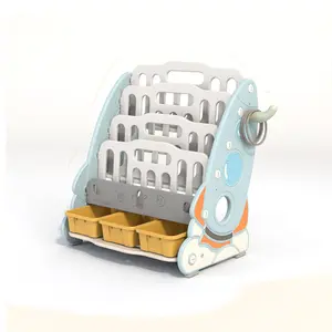 RAK BUKU ANAK 5 SUSUN ROKET/TEMPAT PENYIMPANAN MAINAN/RAK MONTESSORI