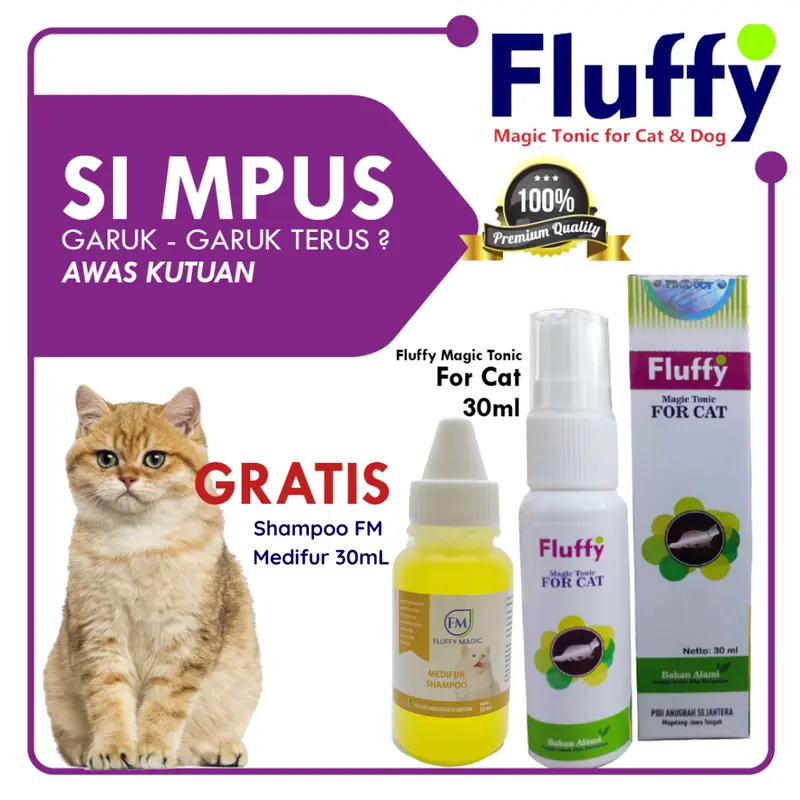 Fluffy Magic Tonic Cat Obat Kutu Kucing, Jamur, dan Scabies Kucing