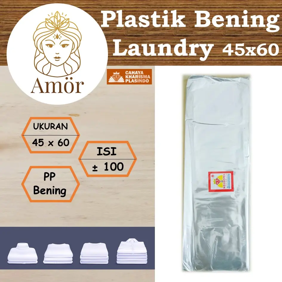 plastik laundry kiloan pp murni 45 x 60 cm murah bening halus ekonomis CKP kharisma