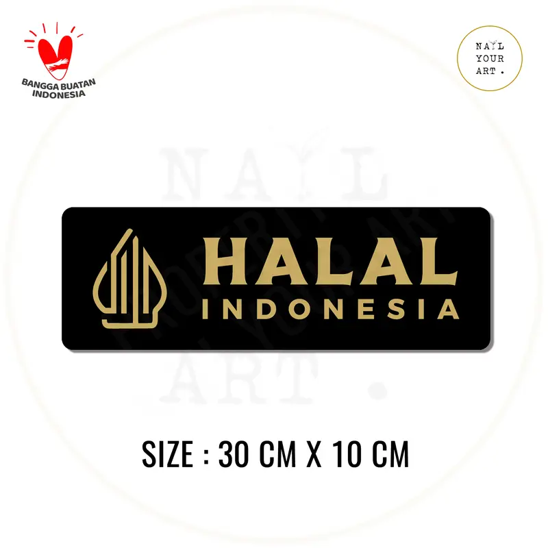 SIGN AKRILIK HALAL INDONESIA - NYA - Sign tanda label halal 30 x 10cm 1