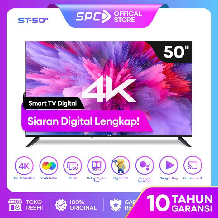 Gambar SPC Smart TV 50 - LED 50 inch 4K UHD Ultra Slim Frameless Google TV dari SPC Indonesia Kota Administrasi Jakarta Utara Tokopedia