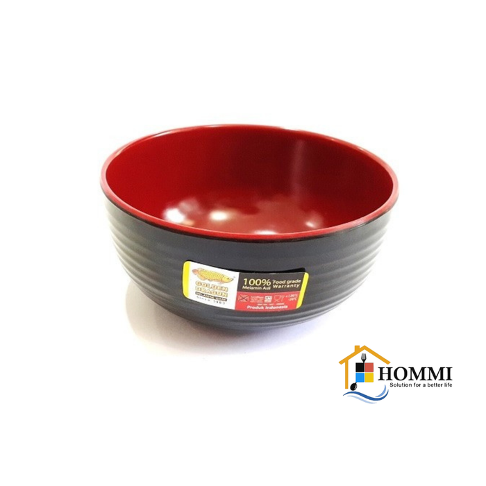 Gambar Mangkok Melamin Ulir Datar 4 inch Japanese Style Golden Dragon W04A5 dari Hommi.Mart Kota Bandung Tokopedia