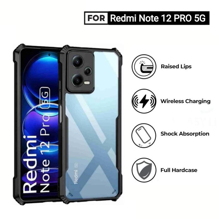 Gambar Case Redmi Note 12 Pro 5G Case Shockproof Fusion Armor Transparan dari Hugskal Kota Administrasi Jakarta Selatan Tokopedia