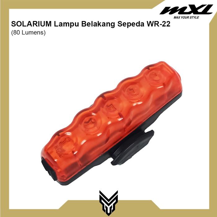 Gambar SOLARIUM Lampu Belakang Sepeda WR22 Bicycle Rear Lamp Taillight Waterp dari MXL Sports Indonesia Kota Administrasi Jakarta Selatan Tokopedia