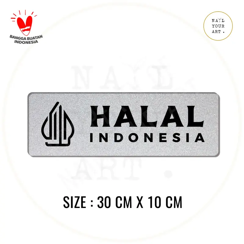 SIGN AKRILIK HALAL INDONESIA - NYA - Sign tanda label halal 30 x 10cm 3