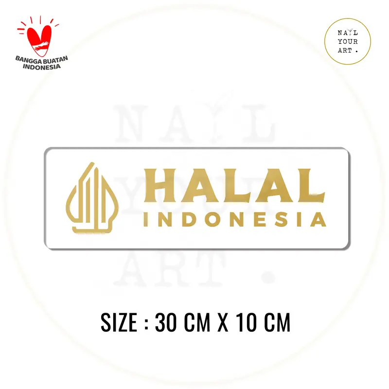 SIGN AKRILIK HALAL INDONESIA - NYA - Sign tanda label halal 30 x 10cm 2