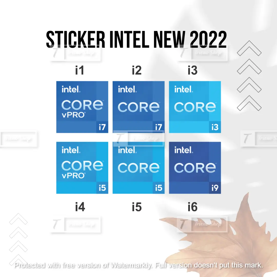 Stiker Laptop Intel Generasi Core i3 i5 i7 i9 tahun 2022