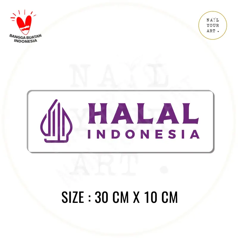 SIGN AKRILIK HALAL INDONESIA - NYA - Sign tanda label halal 30 x 10cm 0