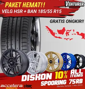 PAKET HEMAT VELG  + BAN R15 PNP BRIO,AGYA,AYLA,SWIFT DLL HSR BOON