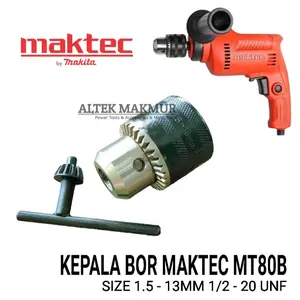 Kepala Bor 13mm Maktec MT80 / Drill Chuck + Key 1/2 x 20 UNF MT80 B