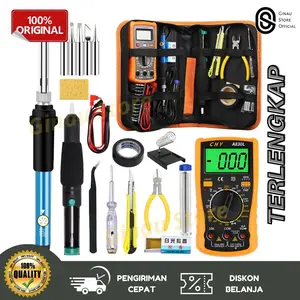 Set Solder Listrik Lengkap dengan Multimeter Iron Tool Kit 110V 60W