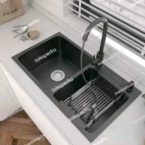 kitchen sink 8245 black Onan Theasy stainless 304 paket kran tarik mix