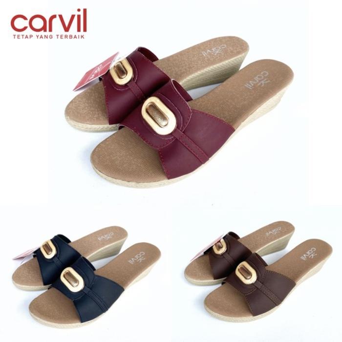 Gambar Sandal wedges carvil / sandal slop wanita / sandal cewek wedges murah dari mita'shoes Kab. Tangerang Tokopedia