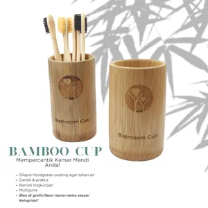 Bamboo Cup Container • Yasminida • Gelas bambu untuk sikat gigi