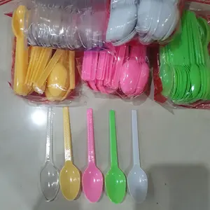 Sendok STG buah snack pudding bening putih warna isi 50 pcs