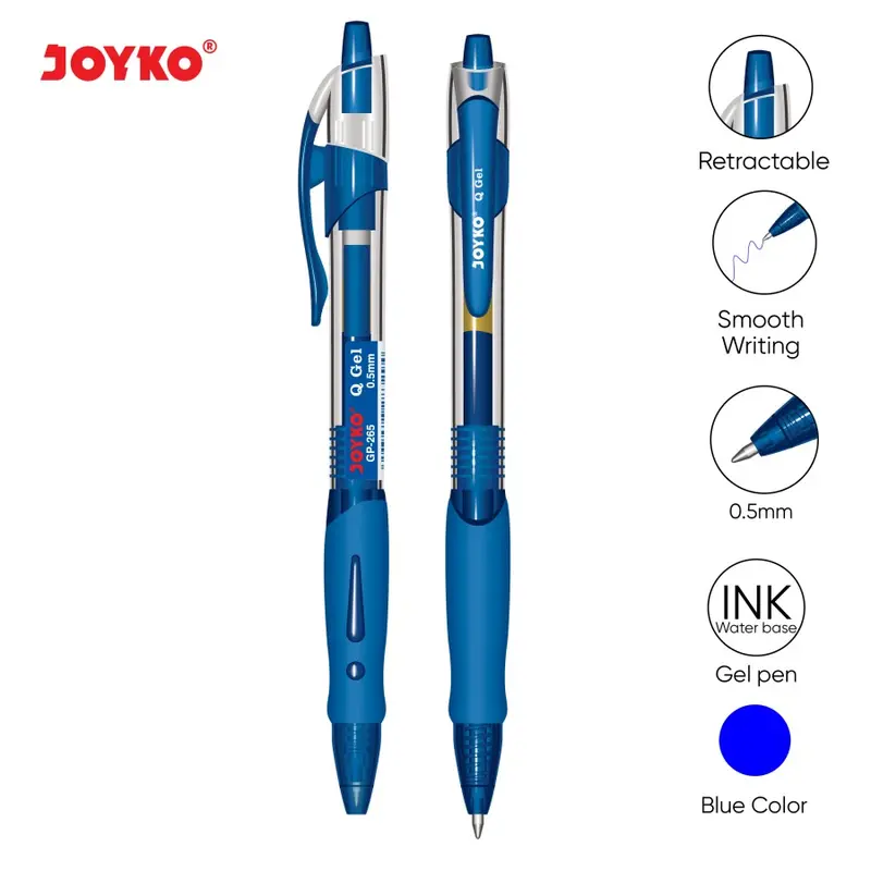 Pulpen Gel Joyko GP-265 Q-Gel 0.5mm / Pulpen Joyko Q-Gel ( ECER ) 3