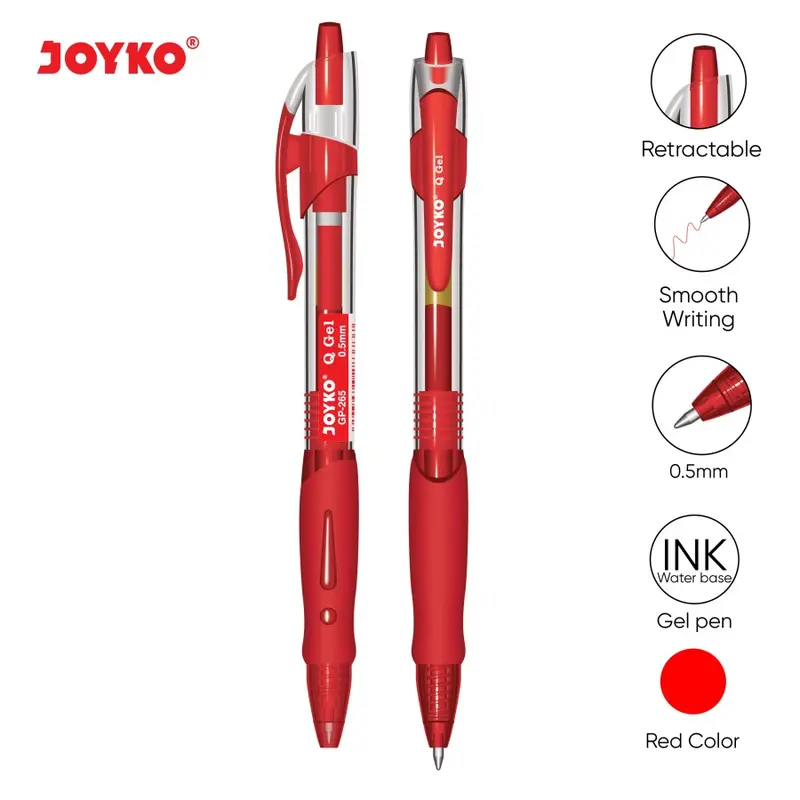 Pulpen Gel Joyko GP-265 Q-Gel 0.5mm / Pulpen Joyko Q-Gel ( ECER ) 5