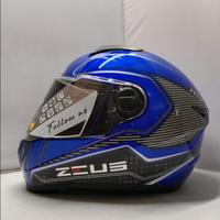 Gambar Helm Zeus ZS-811C Yamaha Blue Al17 Black FullFace Visor Flat New!! - M dari Bike Master Kota Bandung 4 Tokopedia
