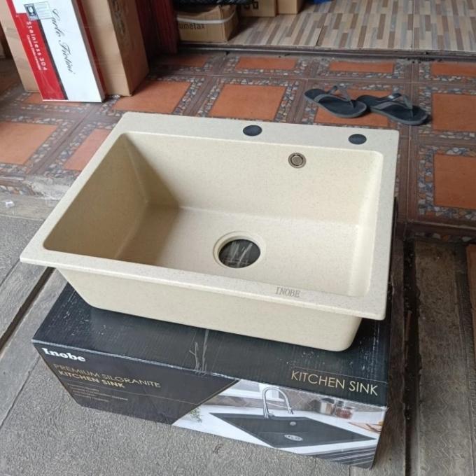 PAKET LENGKAP KITCHEN SINK SILL GRANIT INOBE 6045 BLACK 0