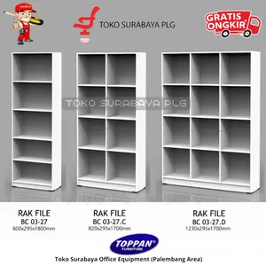 Rak Buku Rak Pajangan Lemari Hias Rak Arsip Perpustakaan Putih Toppan