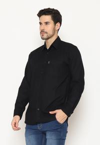 Gambar HEMMEH Kemeja Flanel Polos Hitam Kemeja Flanel Pria Polos Hitam Kemeja Flanel Lengan Panjang Hitam Polos - S dari HEMMEH.ID Kota Bandung 3 Tokopedia