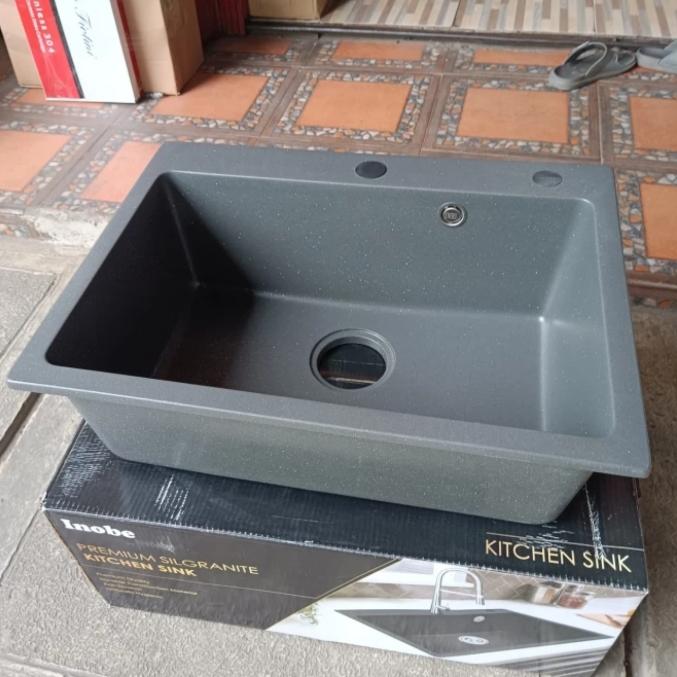 PAKET LENGKAP KITCHEN SINK SILL GRANIT INOBE 6045 BLACK 1