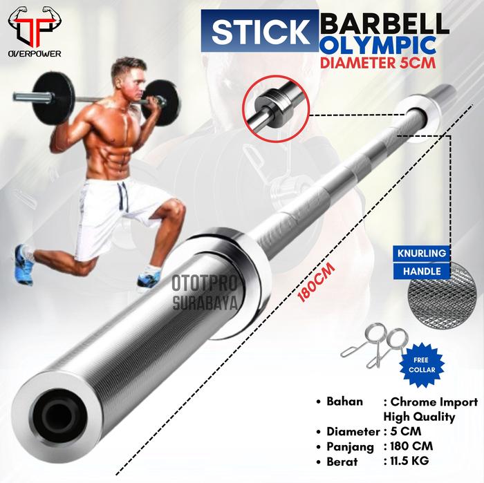 Gambar Stick olympia 180/5cm BM-A190/STICKBAR180/5CM STICKBAR180/5CM| Barbell Olympic| Chrome| Gym| Fitness dari Ototpro Surabaya Kota Surabaya Tokopedia