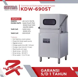GETRA Commercial Dishwasher Hood Type KDW-690ST / KDW 690ST / KDW690ST