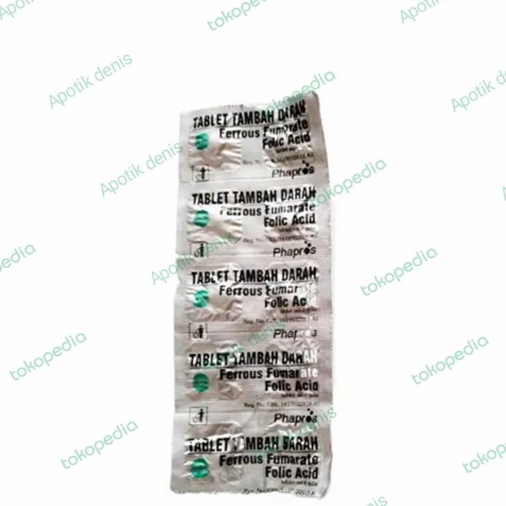 Phapres Tablet Tambah Darah 100 Tablet - Box Ferrous Fumarate & Folic Acid untuk Anemia dan Kesehatan Tubuh