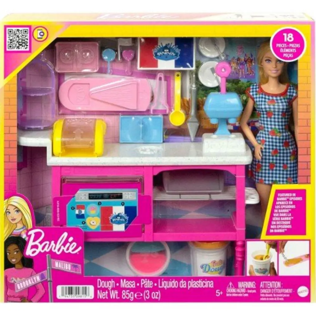 Boneka Barbie Malibu Doll 18 Pastry Making Pieces Accessories