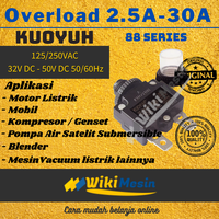 Gambar Kuoyuh ORIGINAL Overload Thermal Circuit Breaker 88 Series Push Button 2.5A-30A 125/250V AC UL1077 Tahan Panas Berkualitas Tinggi - 3A dari Overload Wikimesin Kab. Tangerang 5 Tokopedia
