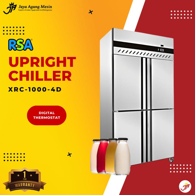 RSA XRC-1000-4D SS Upright Chiller Kulkas Dapur Stainless 4 Pintu ...
