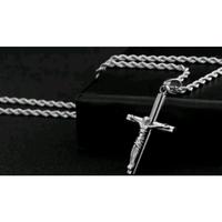 Gambar kalung salib pria wanita rantai tambang titanium dari SILVER FOX_NEW Kota Tangerang 4 Tokopedia