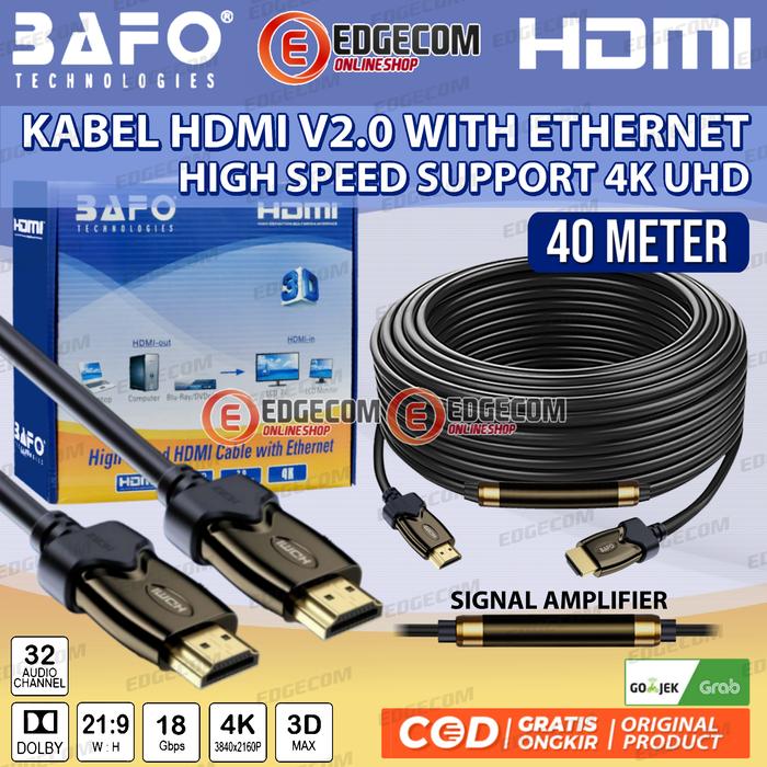 Jual Kabel HDMI BAFO 10M 15M 20M 25M 30M 40M 50M 4K UHD V2.0 V1.4 ...