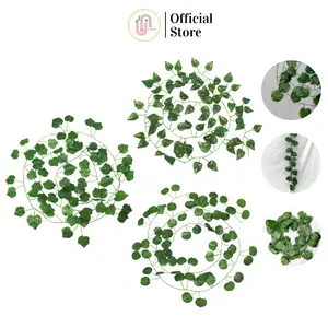 Tanaman Hias Rambat Daun ivy Monstera Plastik Daun Rambat Sintetis Dekorasi Dinding Rumah PBP46