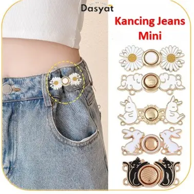 DOS Kancing Jeans Simple Karakter Kait Pengecil Lingkar Pinggang Pengait Celana
