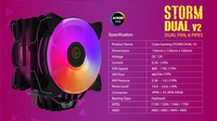 Gambar CPU COOLER CUBE GAMING STORM DUAL V2 ARGB - 120mm Air Cooler dari Techno Computer Bali Kota Denpasar 5 Tokopedia