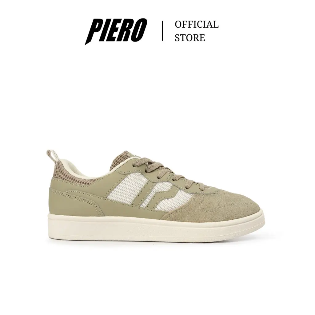 Piero Jorge Sepatu Sneaker Original - Olive/Cream/White