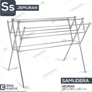 BINA KARYA SAMUDRA Jemuran Baju Handuk LiPAT Stainless Clothesline