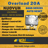 Gambar Thermal Overload Auto Reset 20A Kuoyuh 88AR Circuit Breaker Protector dari Overload Wikimesin Kab. Tangerang 1 Tokopedia