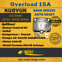 Gambar Thermal Overload Auto Reset 15A Kuoyuh 88AR Circuit Breaker Protector dari Overload Wikimesin Kab. Tangerang 1 Tokopedia