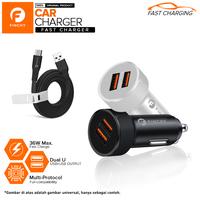 Gambar Finchy Car Charger 2 Port Usb Fast Charging 36W QC3.0 Colokan Mobil - Black dari Finchy Indonesia Kab. Tangerang 1 Tokopedia